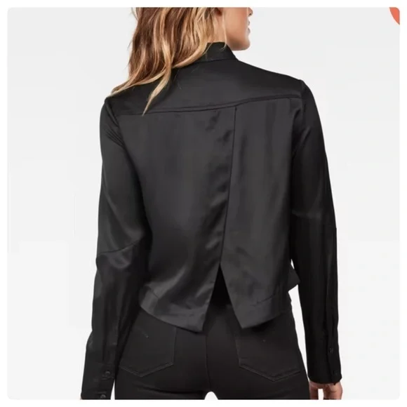 G Raw Black Cropped Open Back shirt M
